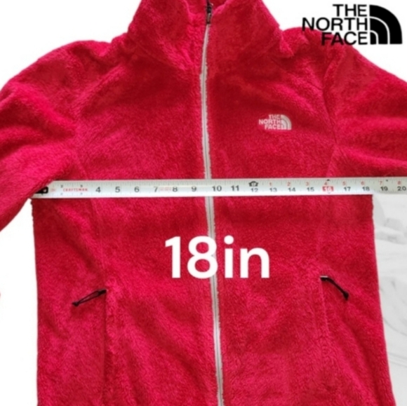 North Face Osito Fleece Jacket Coat Red Winter Sherpa Athleisure Women Small S - Picture 9 of 12